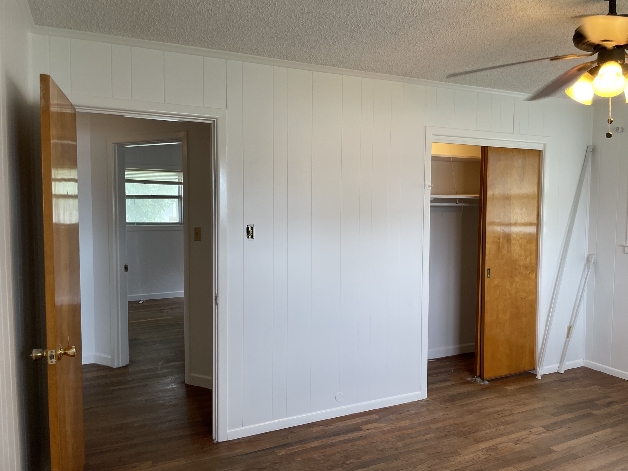 Freshly painted interior paneling