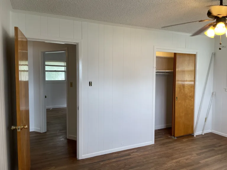 Freshly painted interior paneling