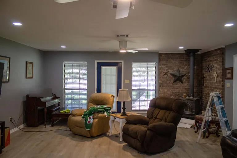 Living room ceiling after popcorn removal
